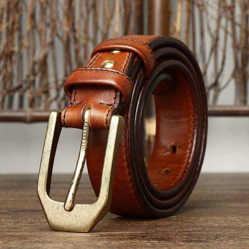 5.5mm Extra Thick Leather Stitches Reversible Belt for Men